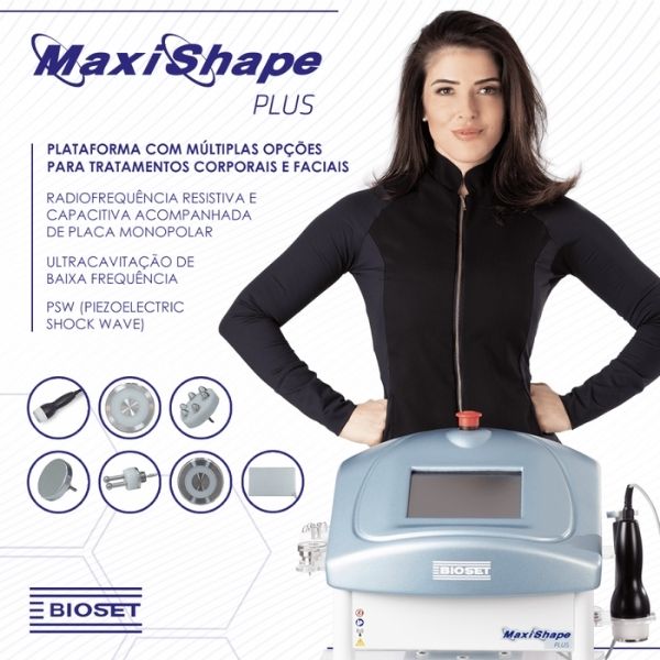 Maxishape Plus Bioset – Radiofrequência, Ultracavitação e Ondas de Choque (PSW)
