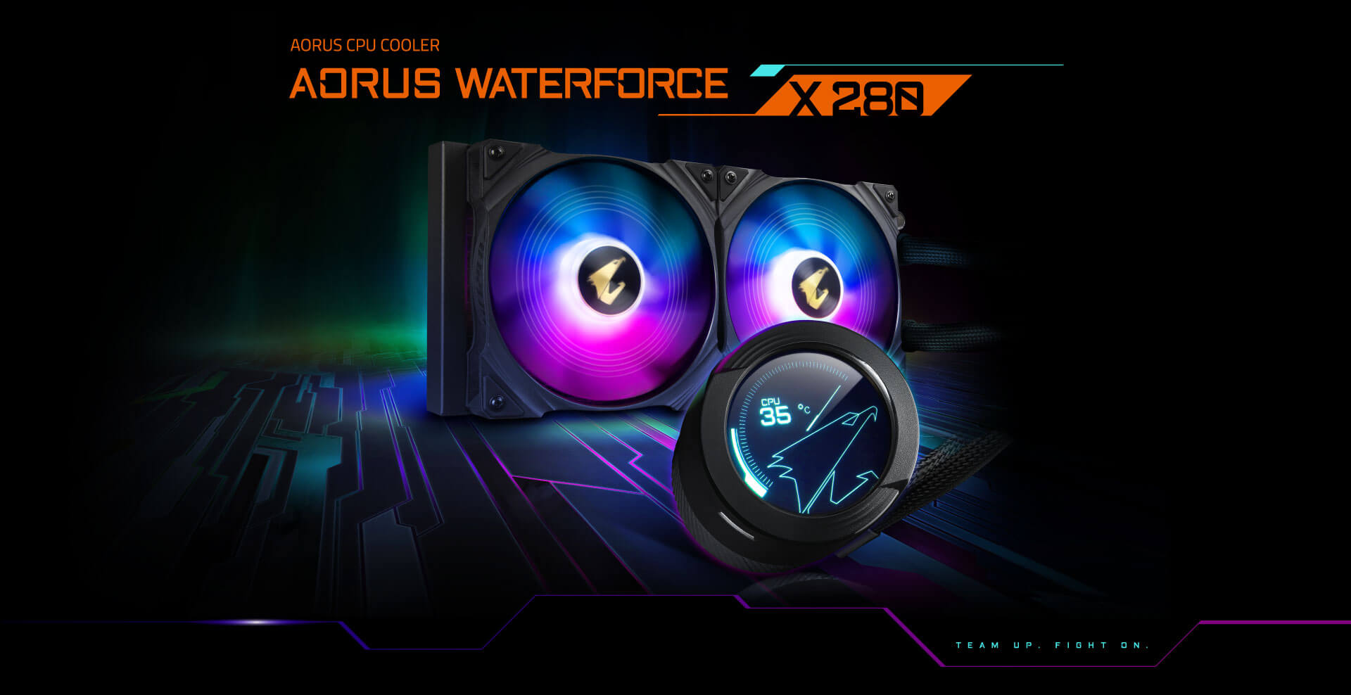 Water Cooler Gigabyte Aorus Waterforce X 280 RGB DISPLAY LCD GPAORUS