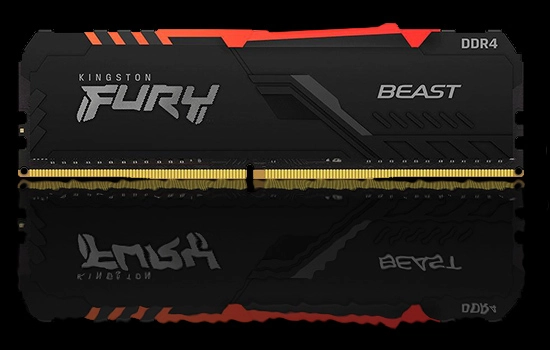 Memória RAM DDR4 Kingston 3200 MHz 8 GB Fury Beast RGB KF432C16BBA/8 - Preto