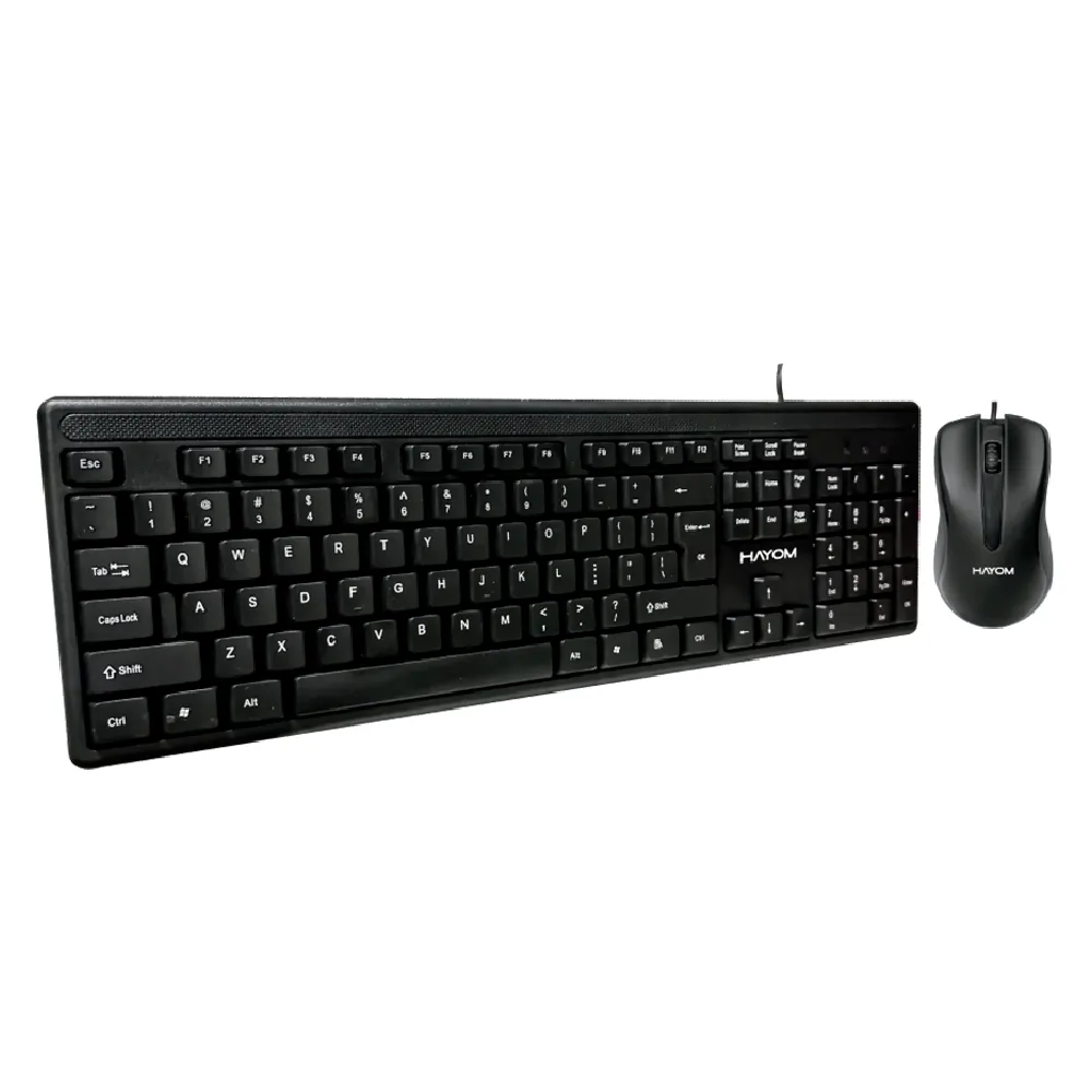 Kit Teclado e Mouse USB Office Escritório ABNT2 Preto Hayom TC3208