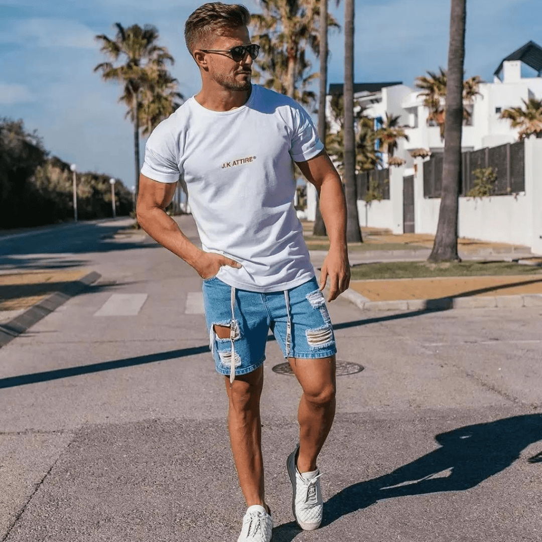 Como Usar Bermuda Jeans Masculina Durante o Verão Inteiro